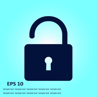 asma kilit, vektör çizim basit simgesi