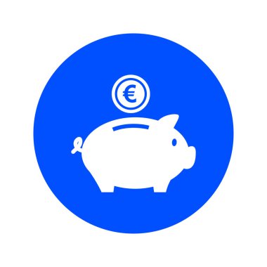 Kumbara simgesi. Servet ekibimizi. Düz tasarım.