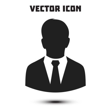 Kullanıcı simgesi bir iş takım elbiseli adam. Düz tasarım stili.