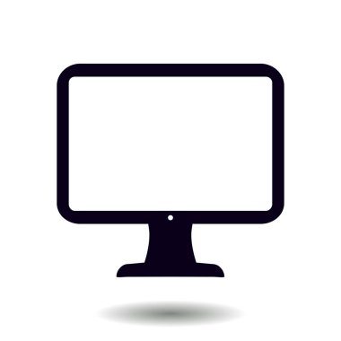 Bilgisayar ekran işareti simgesi. Düz tasarım stili.