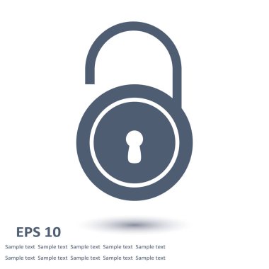 asma kilit, vektör çizim basit simgesi