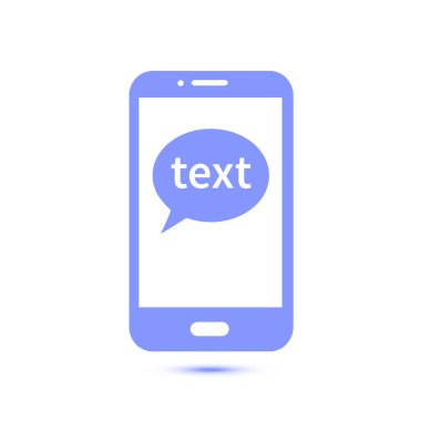 Mobil sohbet simgesi. Cep telefonu Web sohbet ve iletişim temsil eden.