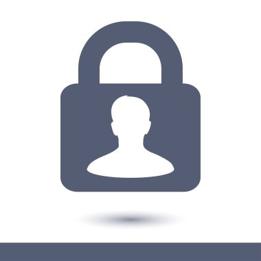 Kullanıcı oturum açma kimlik doğrulama simgesi. Düz tasarım stili.