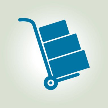 Kutuları simge kamyonla. El kamyon işareti simgesi.