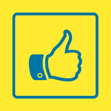 Simge gibi. El parmak tabela. Sembol başparmak. Düz tasarım stili. 