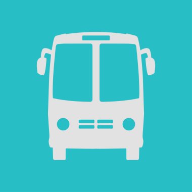 Otobüs işareti simgesi. Soyut renk illüstrasyonu