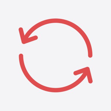 Dairesel ok işareti simge vektör. Düz tasarım stili.