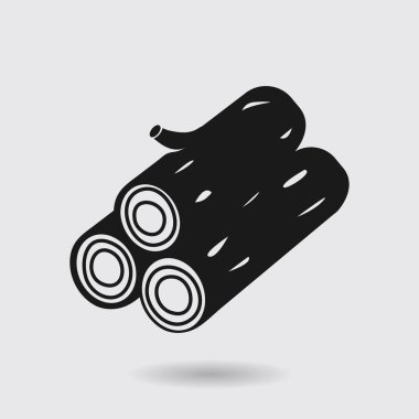 Ahşap simgesi. Tüm oduncu. Yenilenebilir kaynak simgesi.