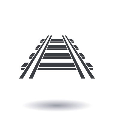 Demiryolu simgesi. İşareti tren. Parça yolu sembolü.  