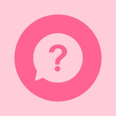 Soru işareti işareti simgesi. Yardım simgesi. SSS işareti. Düz tasarım stili. 