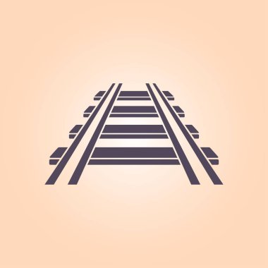 Demiryolu simgesi. İşareti tren. Parça yolu sembolü.  