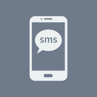 Akıllı telefon e-posta veya sms simgesi. Mobil posta işareti simgesi.