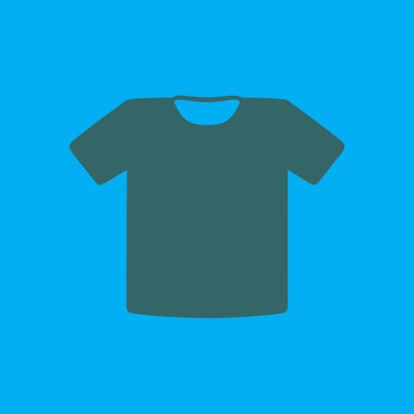 T-shirt işareti simgesi. Giysi sembolü. Düz tasarım stili.