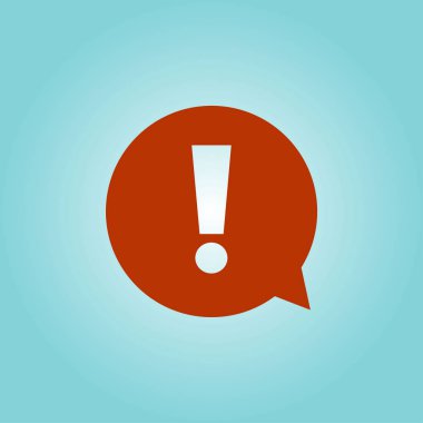 Ünlem işareti. Tehlike uyarı sembolü. Düz tasarım stili. Vektör.