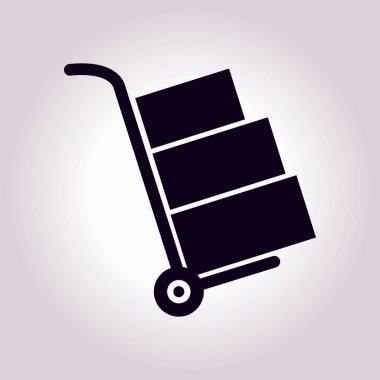 Kutuları simge kamyonla. El kamyon işareti simgesi.