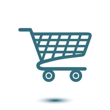 Grafik alışveriş düz simgesi. Bir ürünü Sepete Ekle.