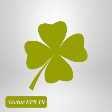 Yaprak yonca işareti simgesi. Aziz patrick sembolü. Ekoloji kavramı. Düz tasarım stili.
