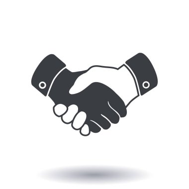 El sıkışma işareti simgesi. Başarılı iş sembolü. Düz tasarım stili.