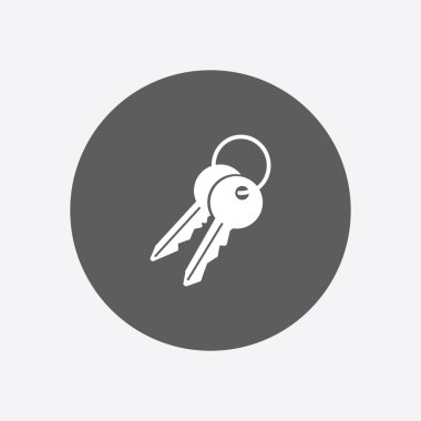 Anahtar simgesi. Kilit simgesi. Güvenlik işareti. Düz tasarım stili.