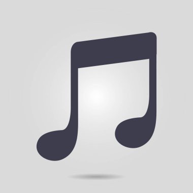 Müzik Not simgesi. Karakter dinleme şarkı. Düz tasarım stili.