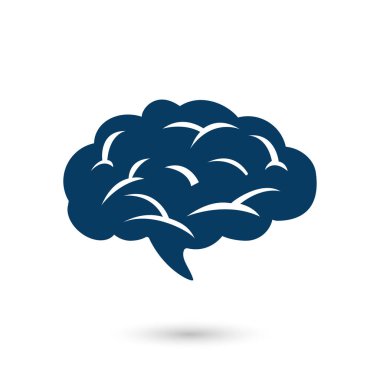 Beyin simgesi. İnsan akıllı akıllı zihin. Nöroloji sembolü.