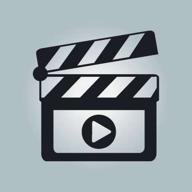 Film yapımcısı clapper kurulu simgesi. Düz tasarım stili.