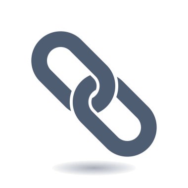 Bağlantı tek simge. Zincir bağlantı simgesi. Kaynağına bağlantı simgesi.