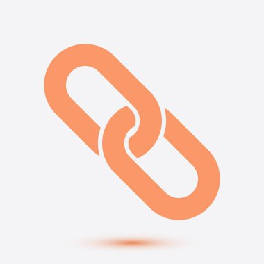 Bağlantı tek simge. Zincir bağlantı simgesi. Kaynağına bağlantı simgesi.