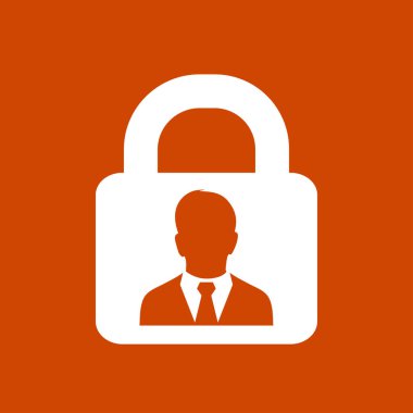 Kullanıcı oturum açma kimlik doğrulama simgesi. Düz tasarım stili.