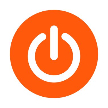 Güç işareti düz simgesi.