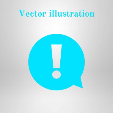 Ünlem işareti. Tehlike uyarı sembolü. Düz tasarım stili. Vektör.