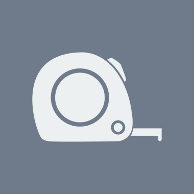  Mezura simgesi. Rulet inşaat sembolü. Boyutları ve ölçüleri. Bir kesim kartı oluşturma.