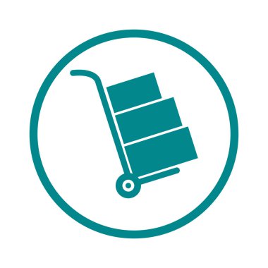 Kutuları simge kamyonla. El kamyon işareti simgesi.