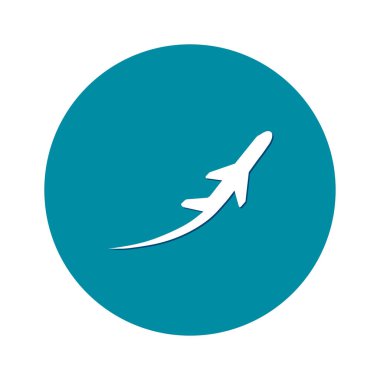 Uçak uçuş biletleri hava sinek seyahat kalkış siluet öğesi. Uçak sembolü. Seyahat etmek simge. Düz tasarım.