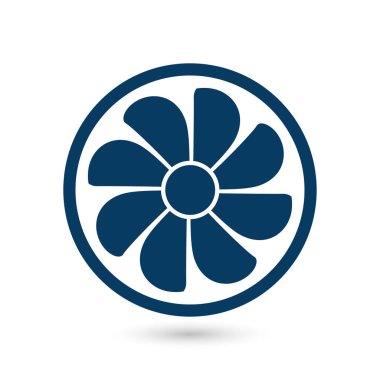 Egzoz fan simge. Vantilatör sembolü. Düz tasarım stili.