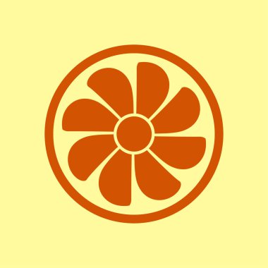 Egzoz fan simge. Vantilatör sembolü. Düz tasarım stili.