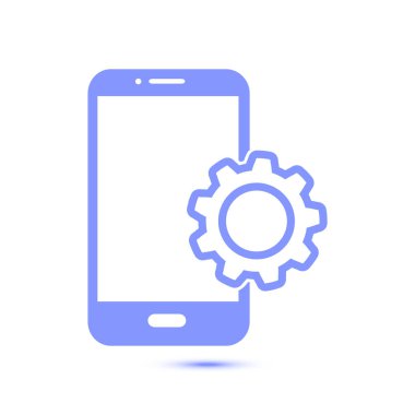 Akıllı telefon hizmetleri simgesi. Mobil kullanıcılar için destek.