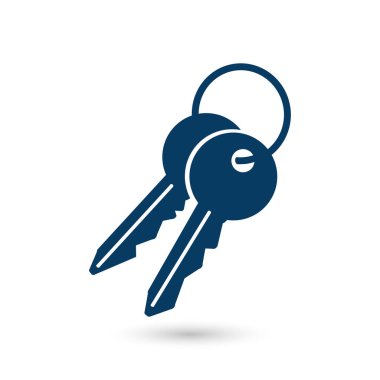 Anahtar simgesi. Kilit simgesi. Güvenlik işareti. Düz tasarım stili.