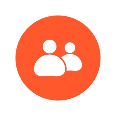 İnsanlar ya da sosyal işareti simgesi. Lider ve onun takipçisi.