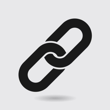 Bağlantı tek simge. Zincir bağlantı simgesi. Kaynağına bağlantı simgesi.