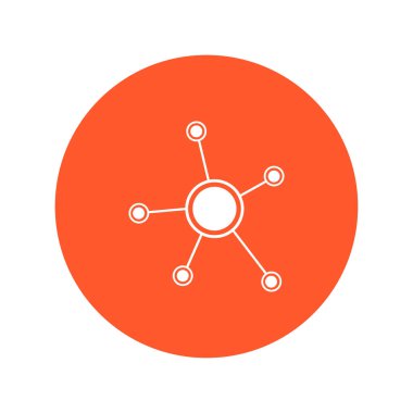 Sosyal ağ tek simge. Küresel teknoloji. İş sosyal bağlantıları ağ.