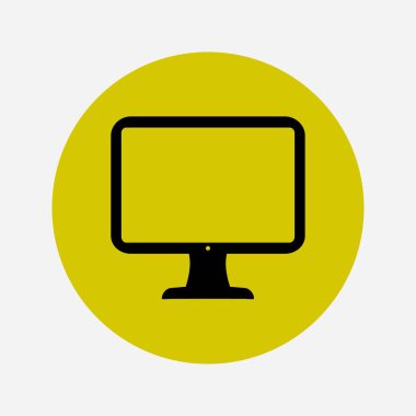 Bilgisayar ekran işareti simgesi. Düz tasarım stili.