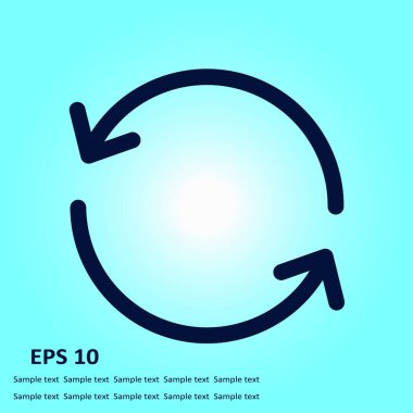 Dairesel ok işareti simge vektör. Düz tasarım stili.