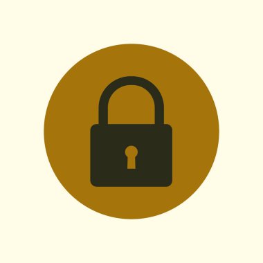 Kilit simgesi. Kullanıcı oturum açma kimlik doğrulama simgesi. Düz tasarım stili. 