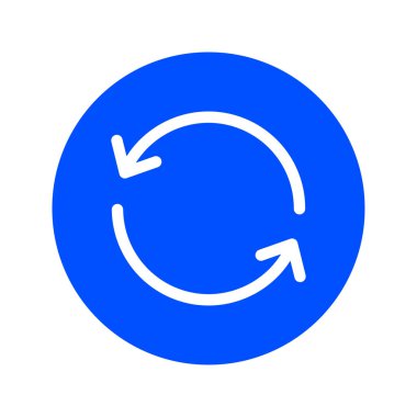 Dairesel ok işareti simge vektör. Düz tasarım stili.