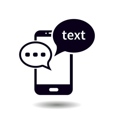 Mobil sohbet simgesi. Cep telefonu Web sohbet ve iletişim temsil eden.