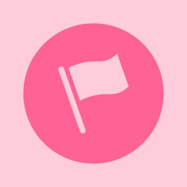 Bayrak simgesi. Yer belirleyici sembol. Düz tasarım biçimi.