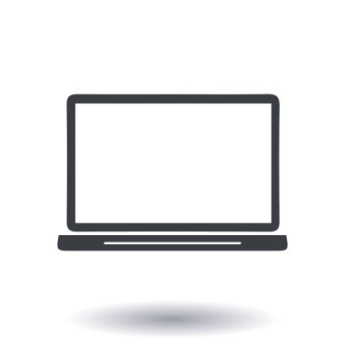 Laptop, vektör çizim basit simgesi