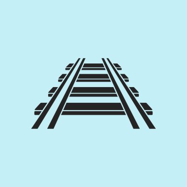 Demiryolu simgesi. İşareti tren. Parça yolu sembolü.  