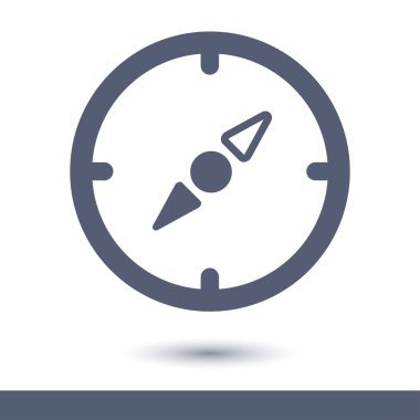 Vektör pusula simgesini. Yöreden yönde. Düz tasarım stili.